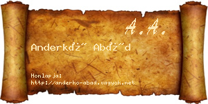 Anderkó Abád névjegykártya